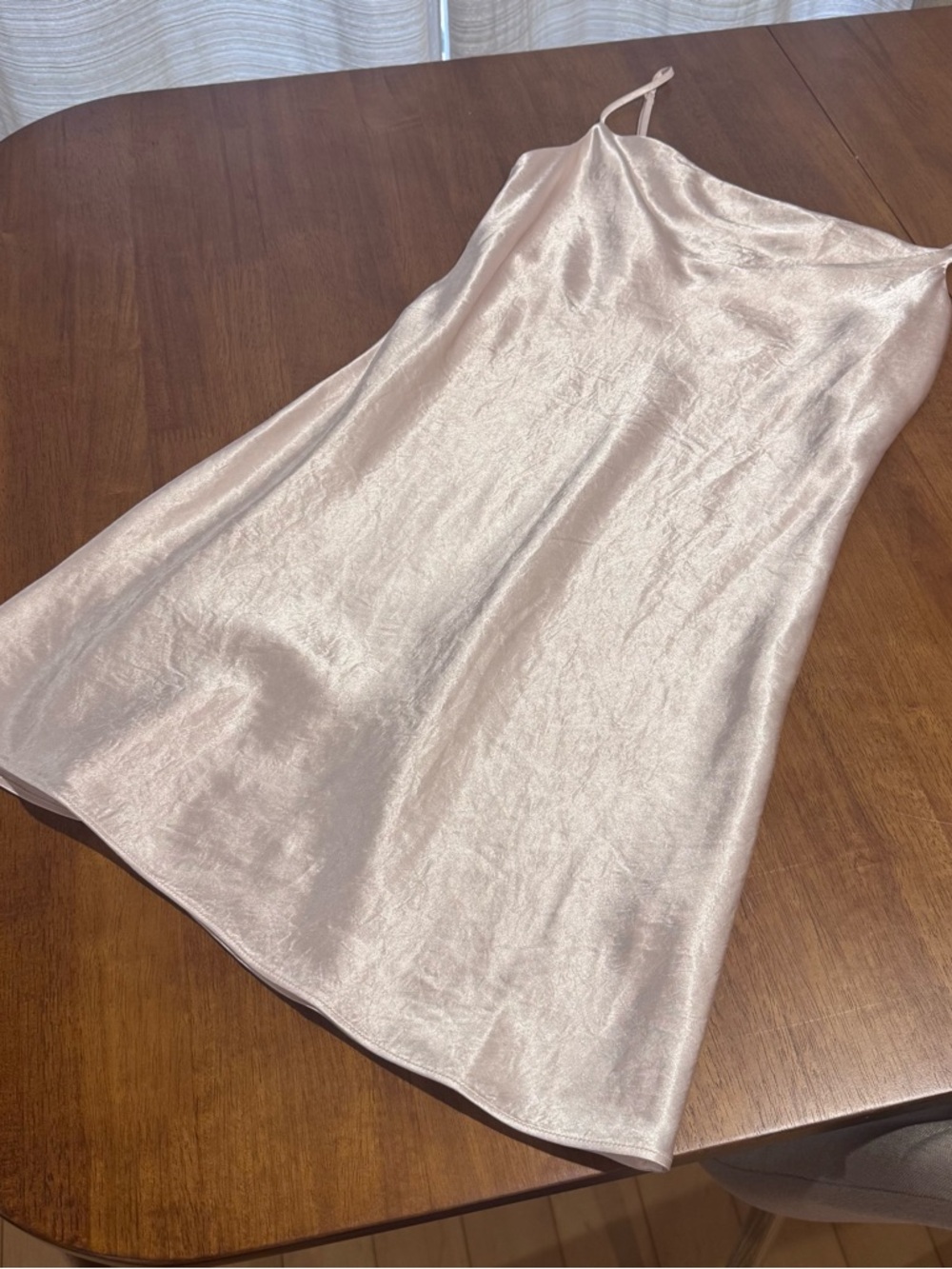 Babaton Shimmery Blush Satin Mini Dress